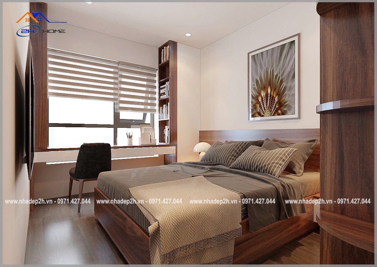 Thiết kế & thi công nội thất chung cư 2 phòng ngủ