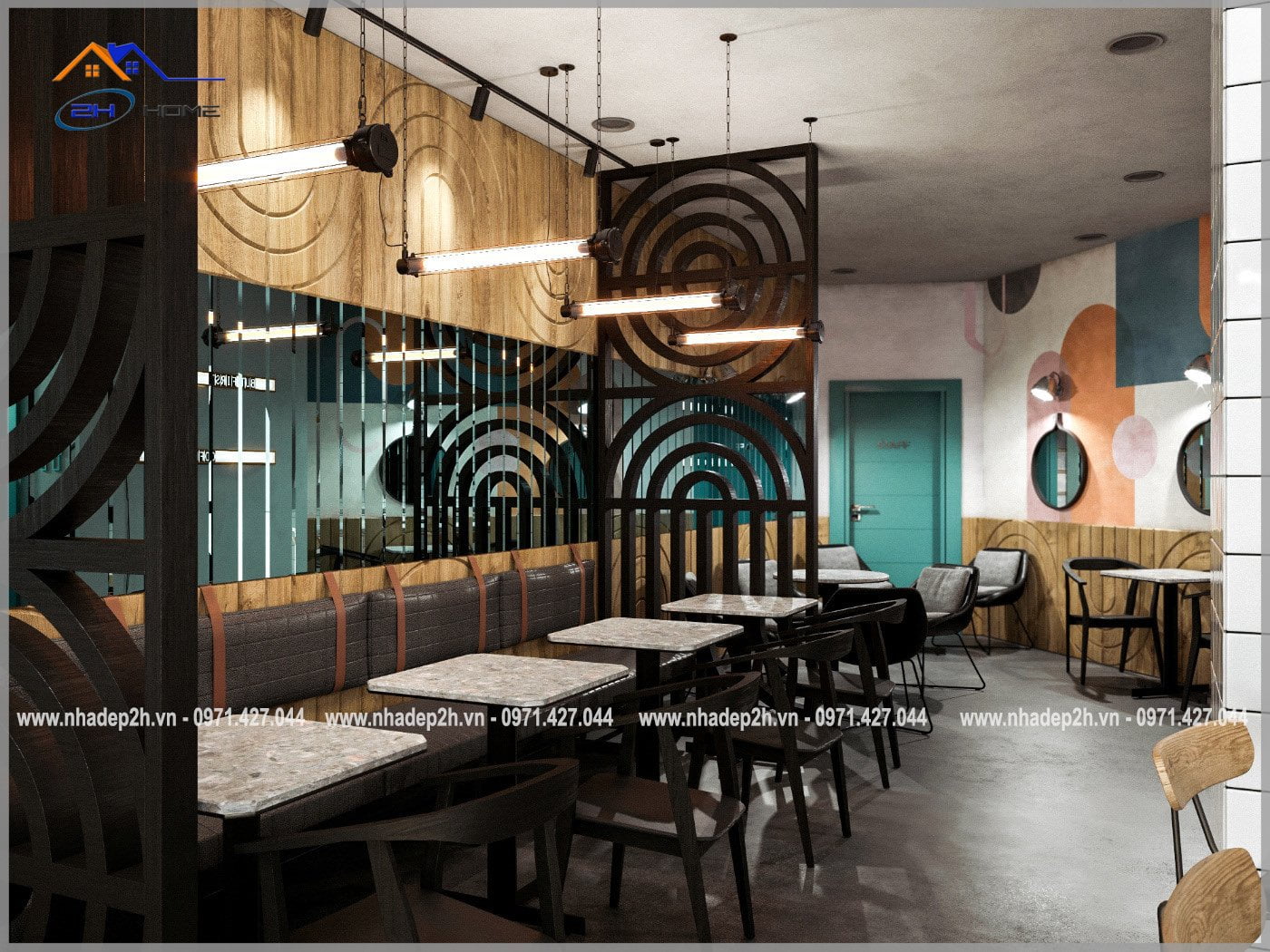Thiết-kế-thi-công-nội-thất-quán-cafe-102m²-quán-cafe