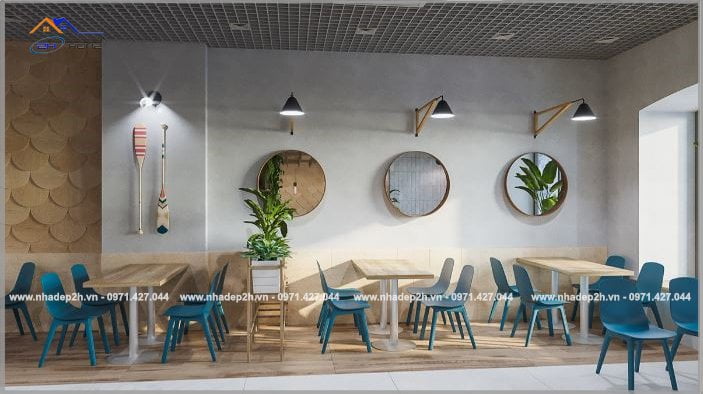 Thiết-kế-thi-công-nội-thất-quán-cafe-80m²-sảnh