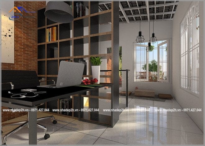 Thiết-kế-thi-công-xây-nhà-phố-51m²-phòng-làm-việc