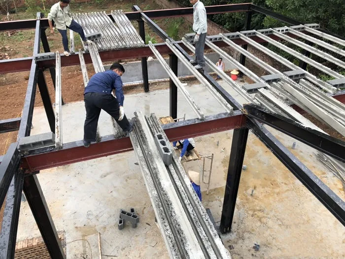xây nhà bằng tấm bê tông nhẹ