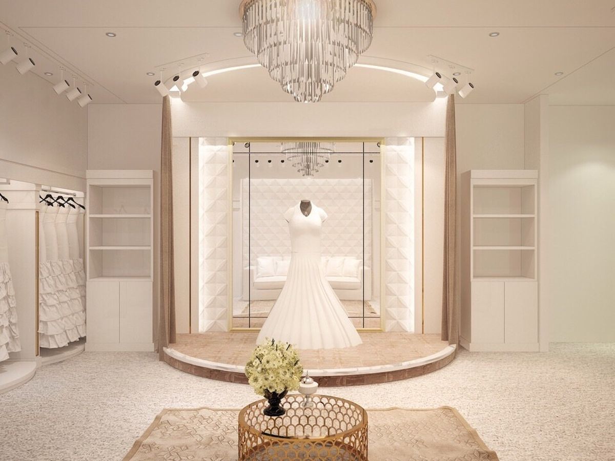 Thiết kế nội thất cửa hàng váy cưới trọn gói theo yêu cầu