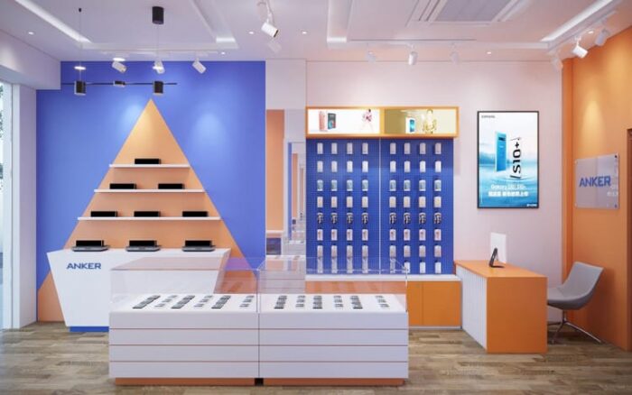 thiết kế thi công shop điện thoại 35m2