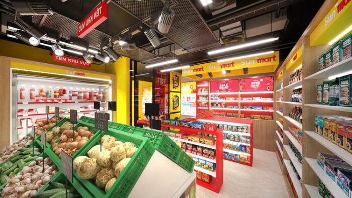 thiết kế siêu thị mini đẹp 2022